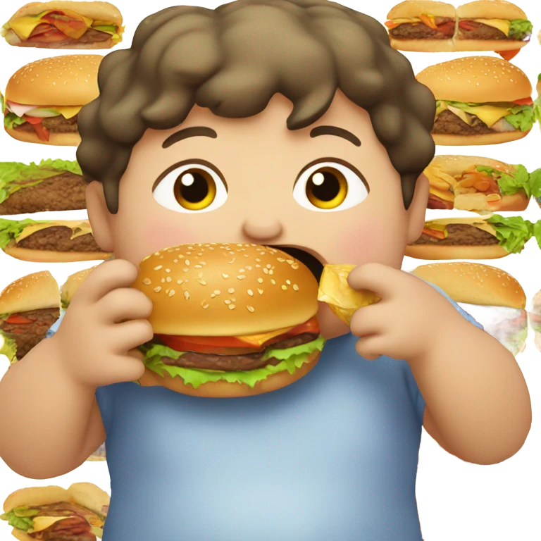 fat kid eating a burger  emoji