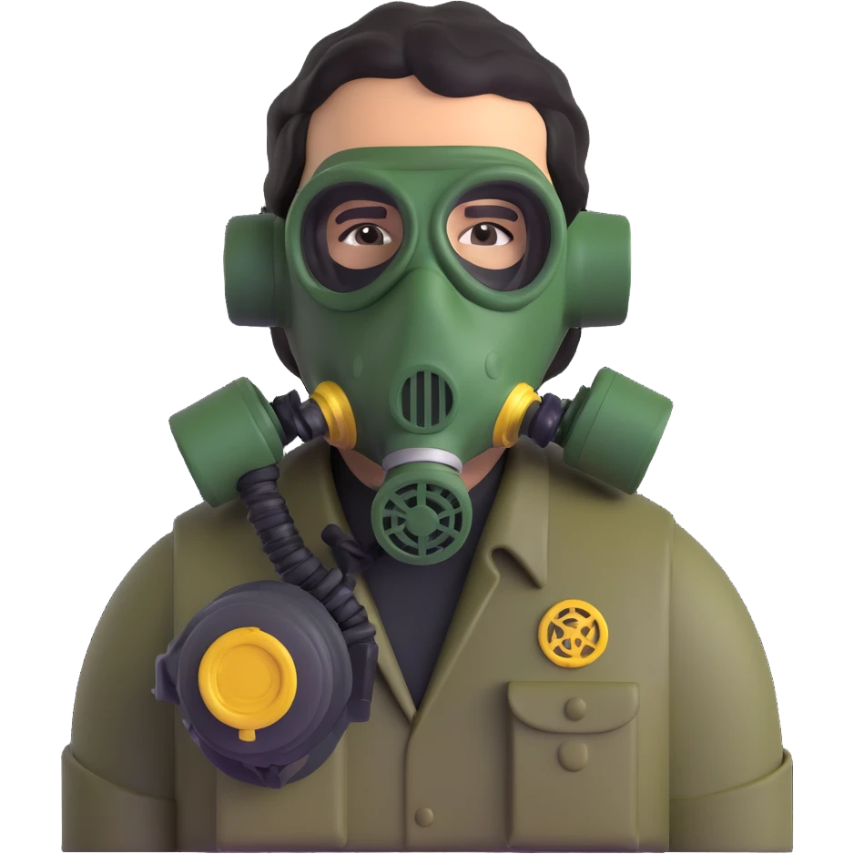 pablo escobar wearing a gas mask emoji