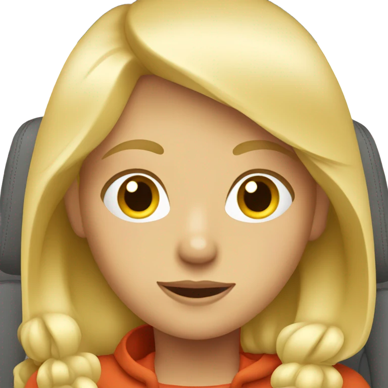 blonde girl in car interior emoji
