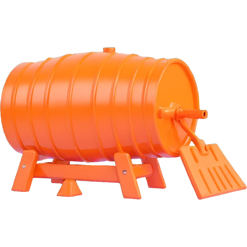 orange road construction barrel with shiny plastic look emoji