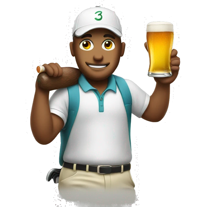 Golfer with a beer emoji