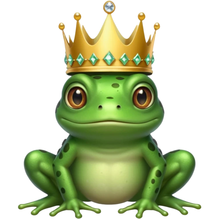 frog King, with crown, crystal and standing emoji