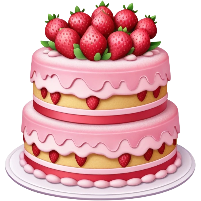 2 tier Strawberry Cake emoji