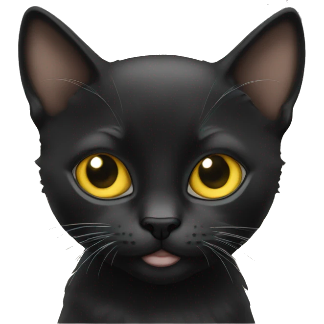Chaton noir avec yeux jaunes emoji