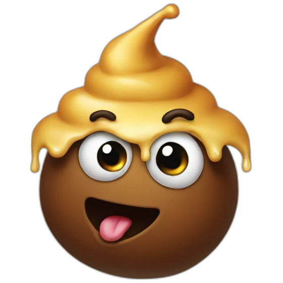 Poo partying emoji