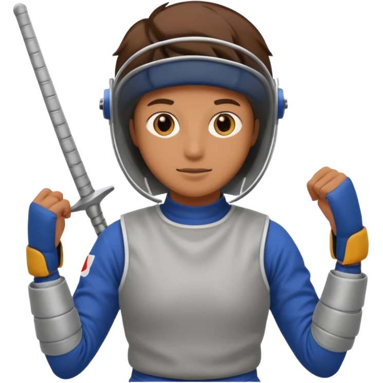 A person wearing fencing equipment with their entire body emoji