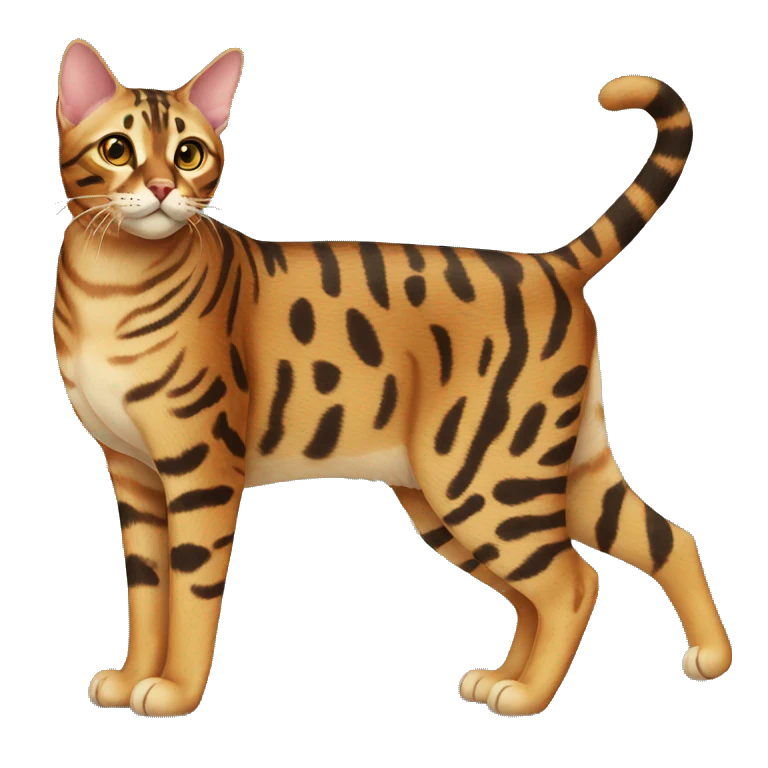 Bengal cat full-body emoji