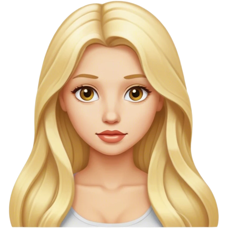 Sexy dumb blonde with long hair  emoji