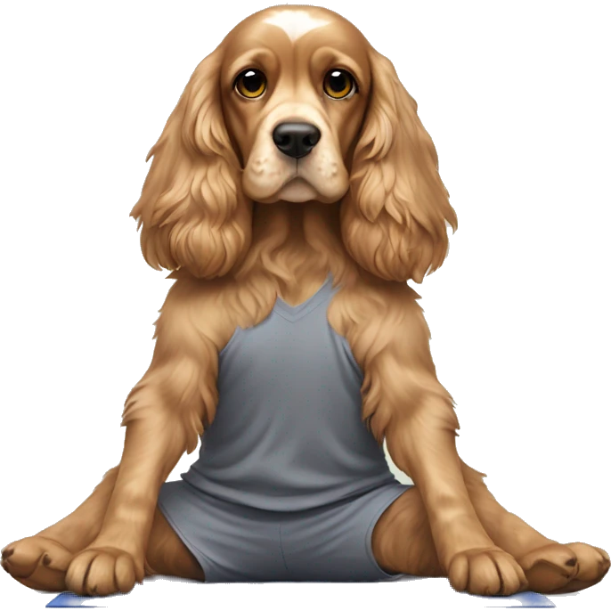 cocker spaniel doing yoga emoji