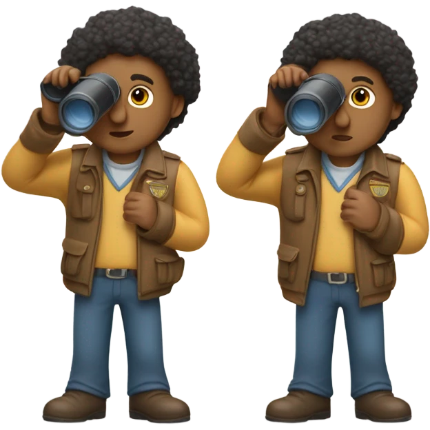 Twin with binoculars  emoji