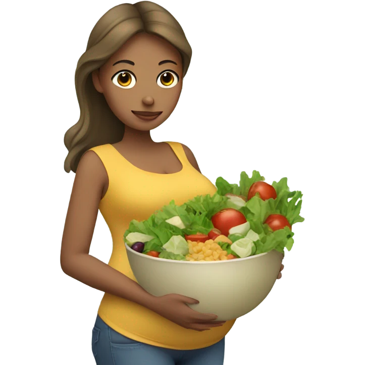 pregnant woman with salad emoji