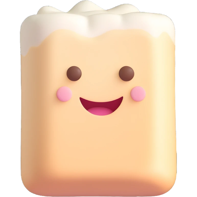 a single plain unroasted marshmallow emoji