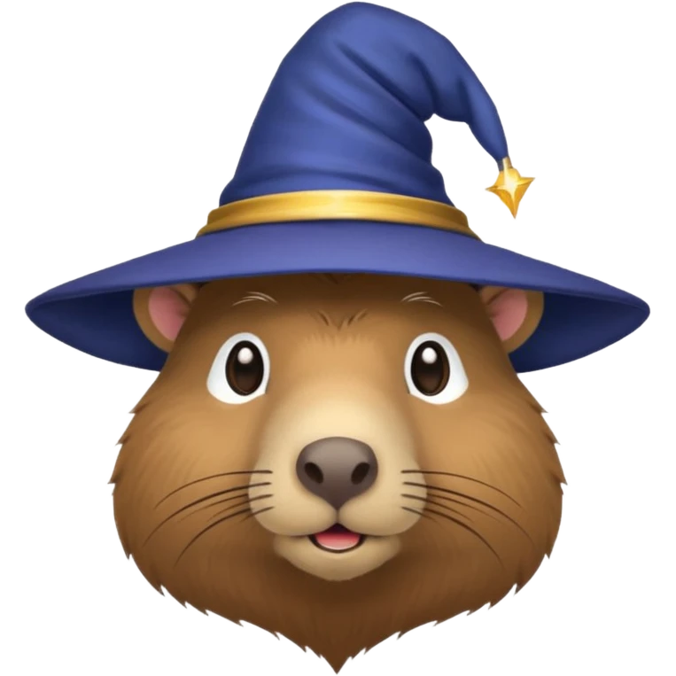 Capybara head with wizard hat emoji