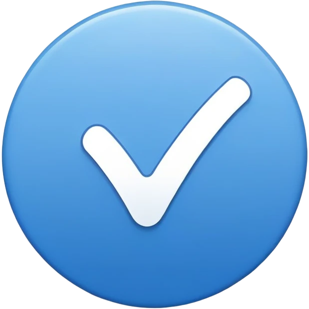 White tick in a blue circle  emoji