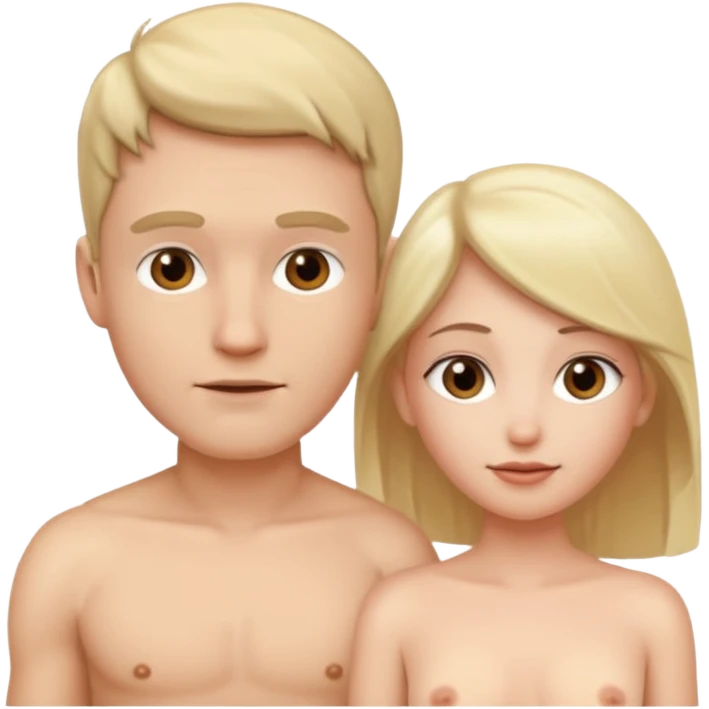White male white female naked emoji