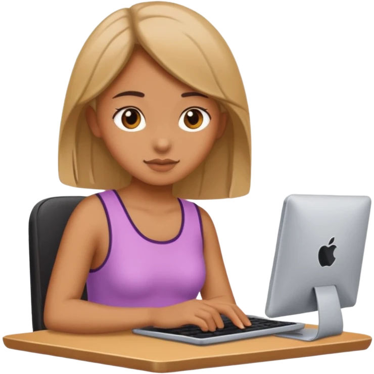 girl sitting with computer  emoji