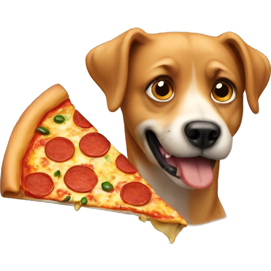 Dog eat pizza emoji