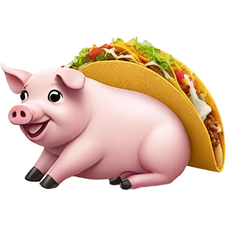 a pig eating taco bell  emoji