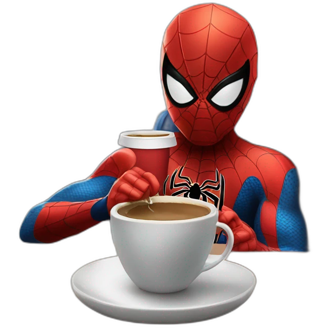 Spider man Drinking coffee emoji