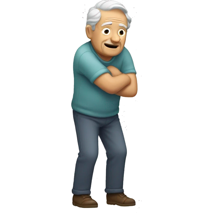Grandpa's holding on to his sore lower back. emoji