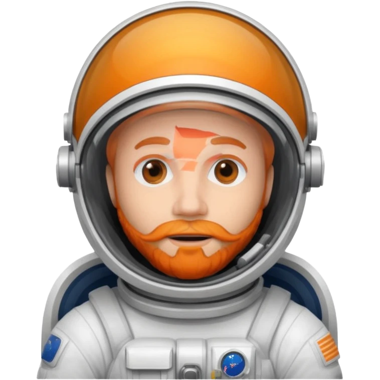 astronaut, white suit and helmet ,with orange beard emoji
