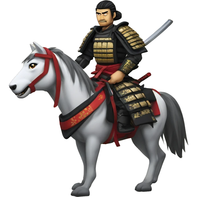 shogun samurai on wild wolf emoji