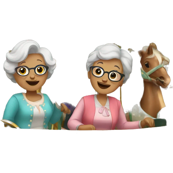 grannies on the carousel emoji