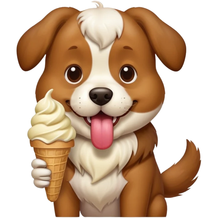 Dog eat ice cream emoji