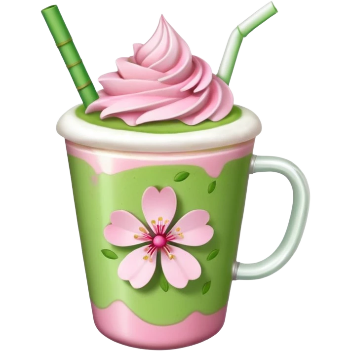 Cherry blossom matcha lattee  emoji