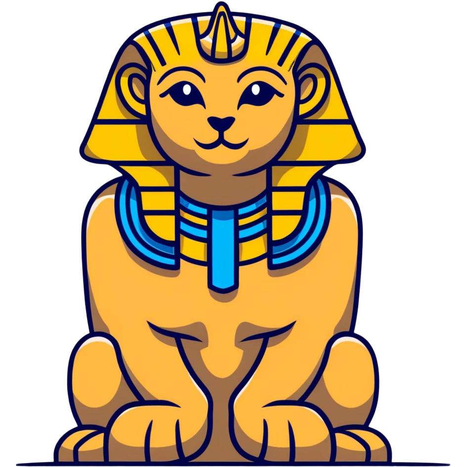 Egyptian sphinx statue with cracked ancient stone texture emoji