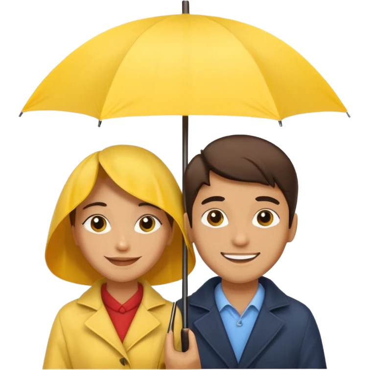 Couple under yellow umbrella emoji