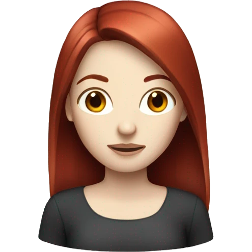 pale girl with dark straight red hair emoji