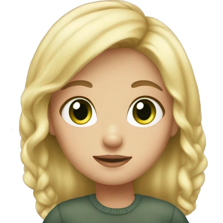 cute girl with blonde hair green eyes  emoji