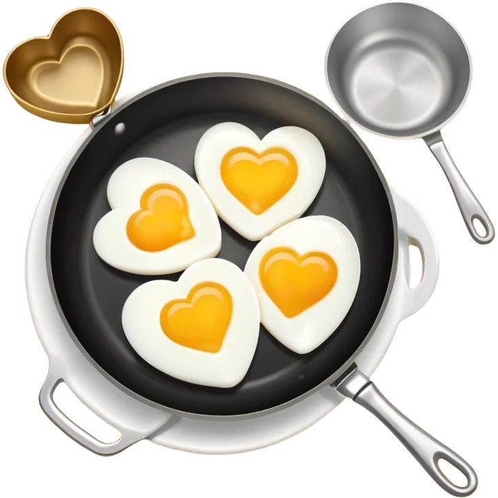 cooking pan with double heart-shaped eggs emoji