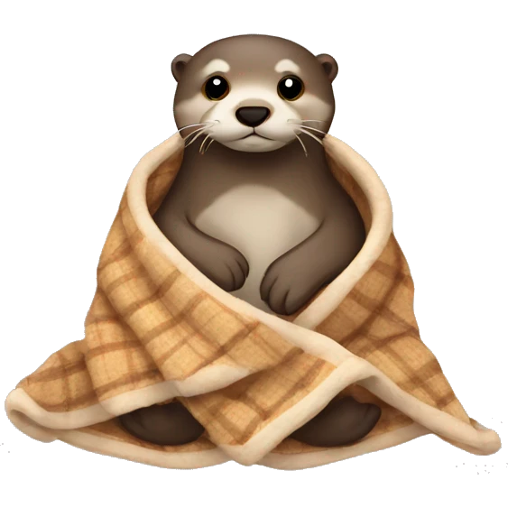 otter cozy in blanket emoji