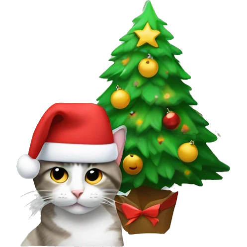 cat mixed with a crismas tree mixed with a TV\ emoji