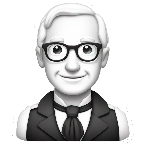 Adam Smith as friendly Tutor in black and white vector logo style. emoji