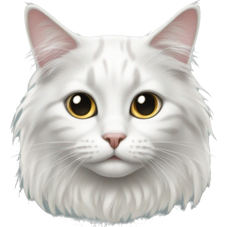 black-and-white cat domestic long-haired emoji