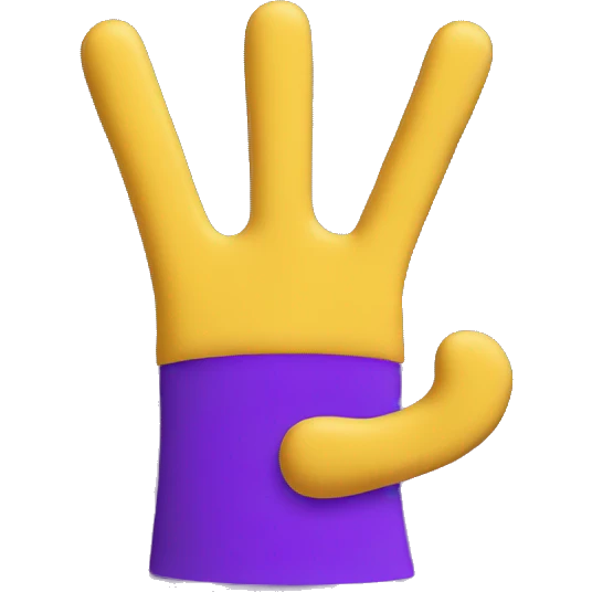 Purple foam finger with WCU on it emoji