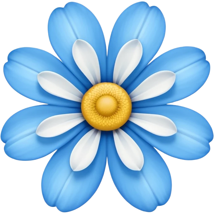 white blue  flower without yellow emoji