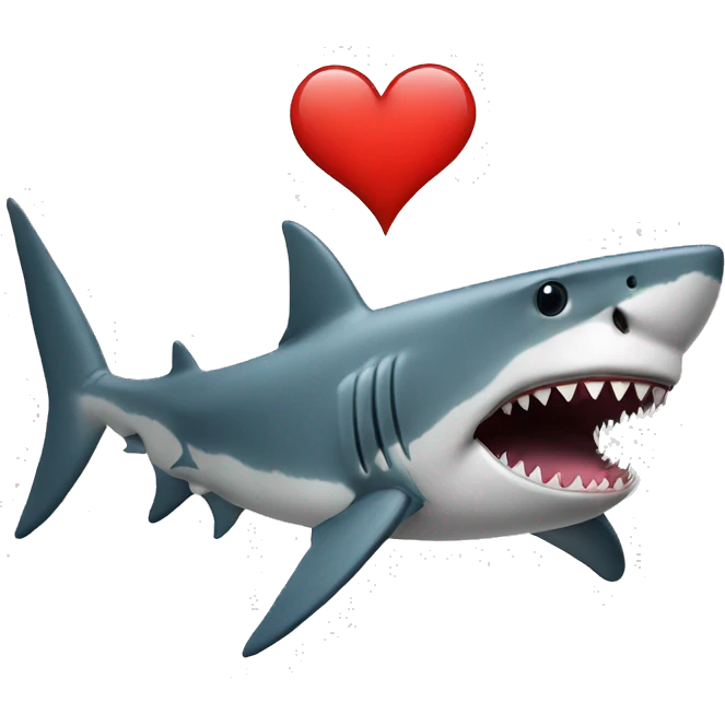 A shark with a broken heart emoji