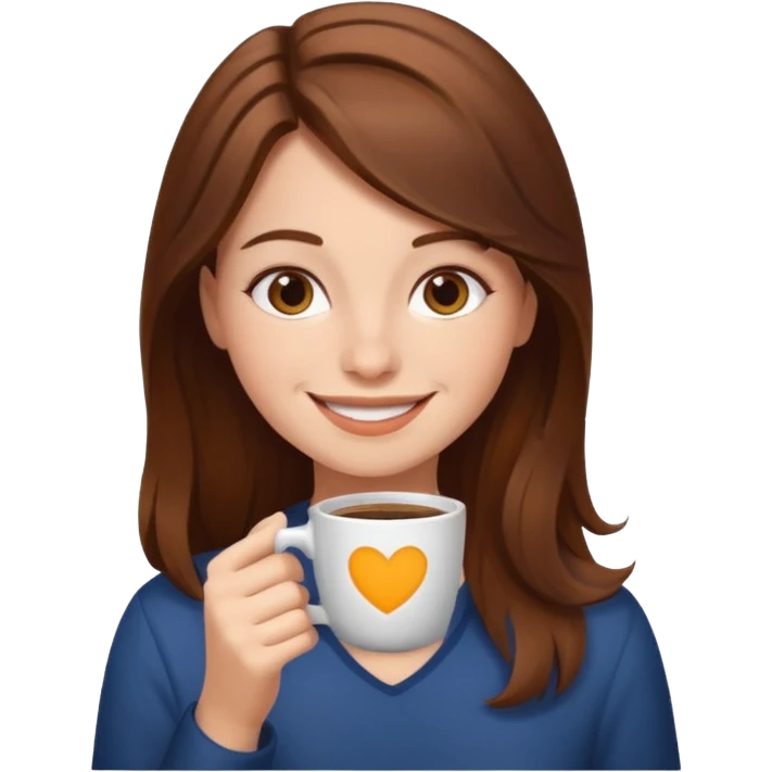 Ragazza che beve un caffè  emoji