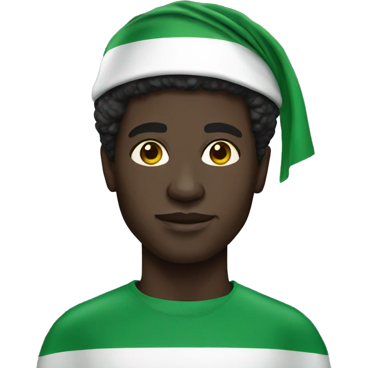 Black skinned man with Nigeria flag emoji