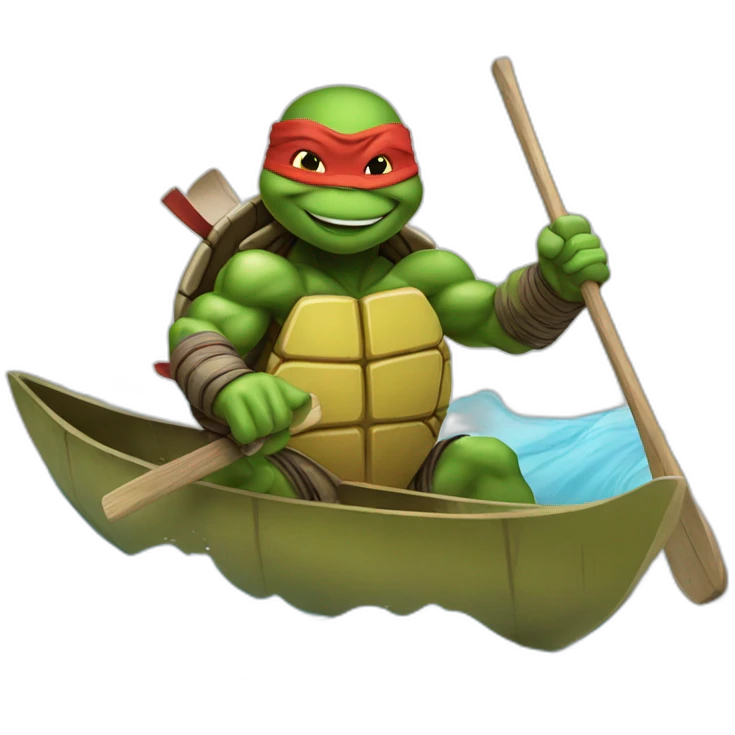 ninja turtles in canoe emoji