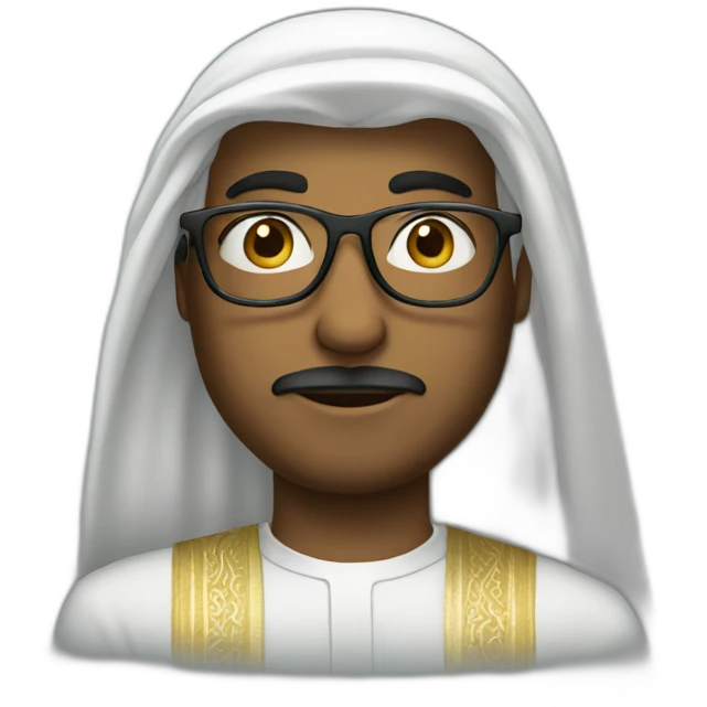 Saudi man with glasses emoji