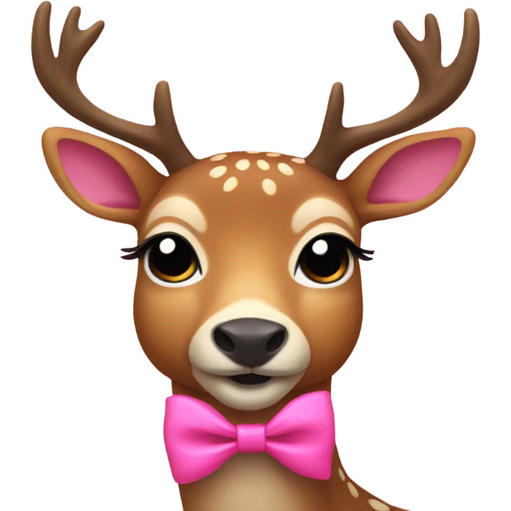 Deer with pink ribbon emoji