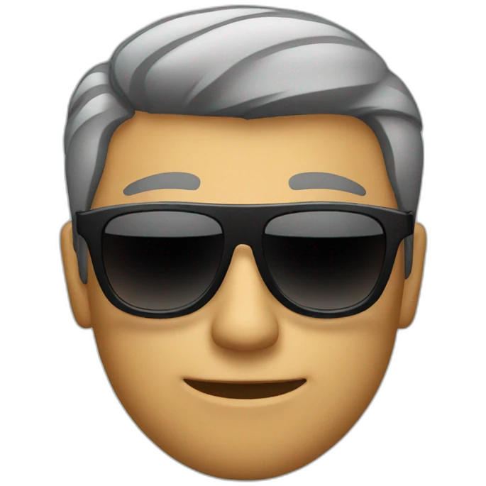 Man with sunglasses talking emoji