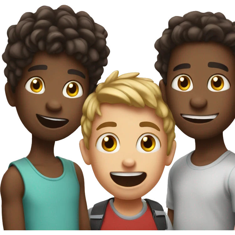 3 kids being crazy  emoji