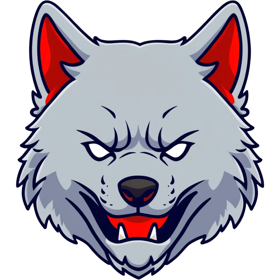 Howler wolf mask with red tear markings emoji