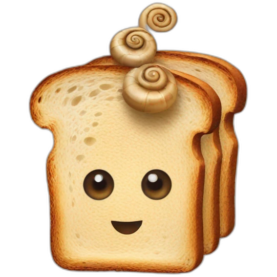 toast with snails on it emoji